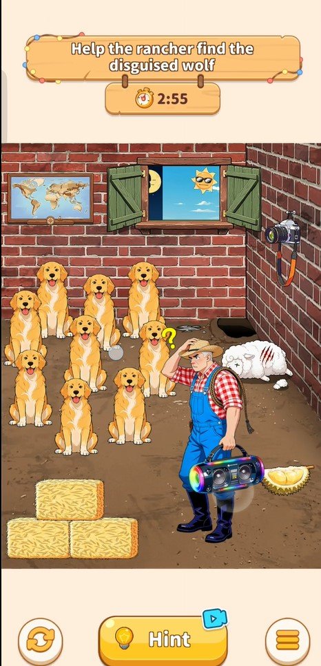 Puzzle Time Brainy Challenge Find the evil wolf